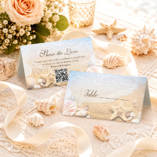 Custom Blue Ocean Tropical Beach Wedding Place Card