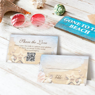 Custom Blue Ocean Tropical Beach Wedding Place Card