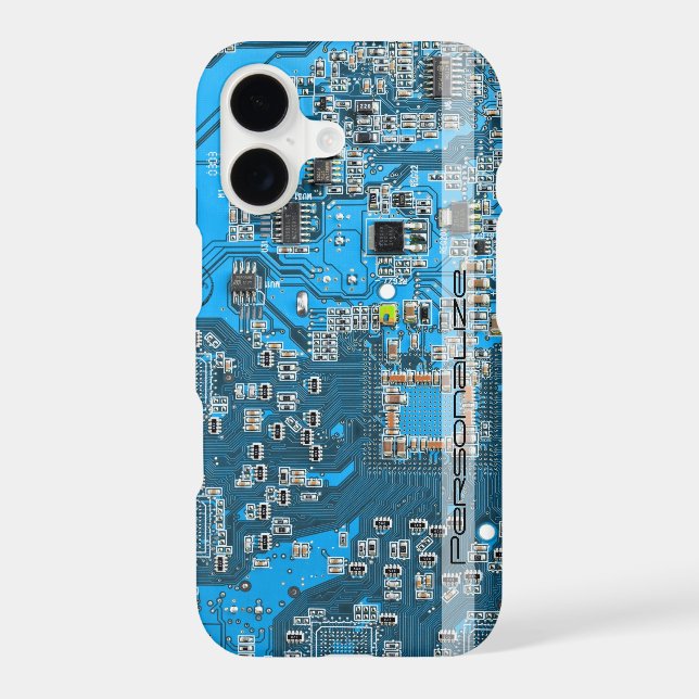Custom Blue PCB Circuit Board for IT Pros (Back)