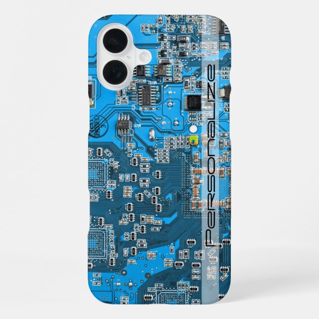 Custom Blue PCB Circuit Board for IT Pros iPhone Case (Back)