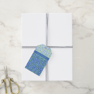 Custom Blue Periwinkles Ditsy Floral Patterns Gift Tags
