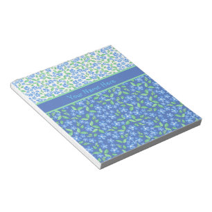 Custom Blue Periwinkles Ditsy Floral Patterns Notepad