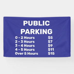 Custom Blue Public Parking Prices Banner