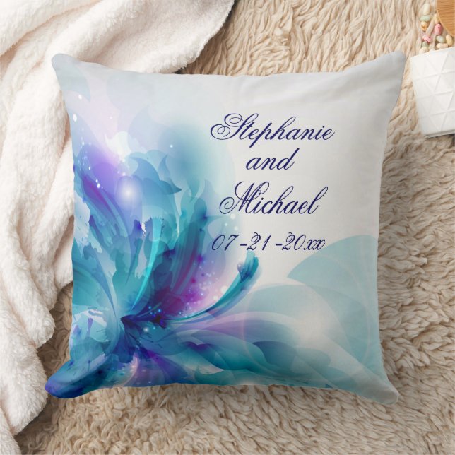 Custom Blue & Purple Abstract  Wedding Pillow (Blanket)