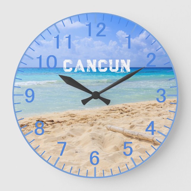 Custom Blue Sand Beach Clock (Front)