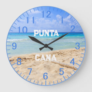 Custom Blue Sand Beach Clock