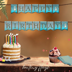 Custom Blue Silly Goose Birthday Party Flags