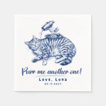 Custom Blue Tabby Cat Cocktail Purr Me One