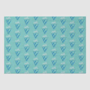 Custom Blue Teal Abstract Iceberg Inspirational Tissue Paper