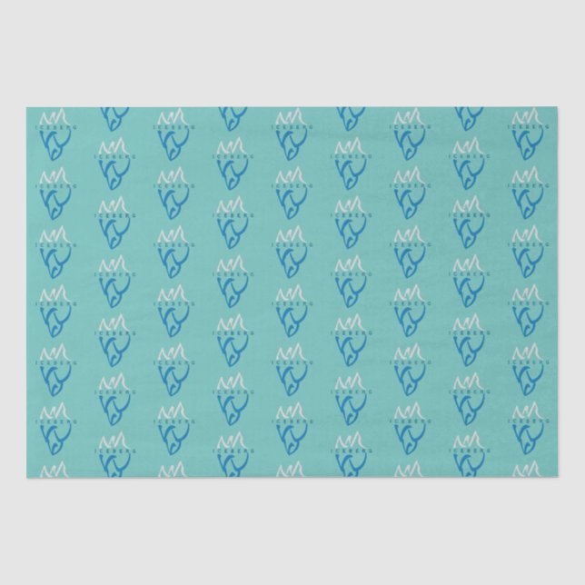 Custom Blue Teal Abstract Iceberg Inspirational Tissue Paper (Front)