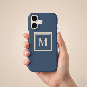 Custom Blue & Vanilla Framed Monogram