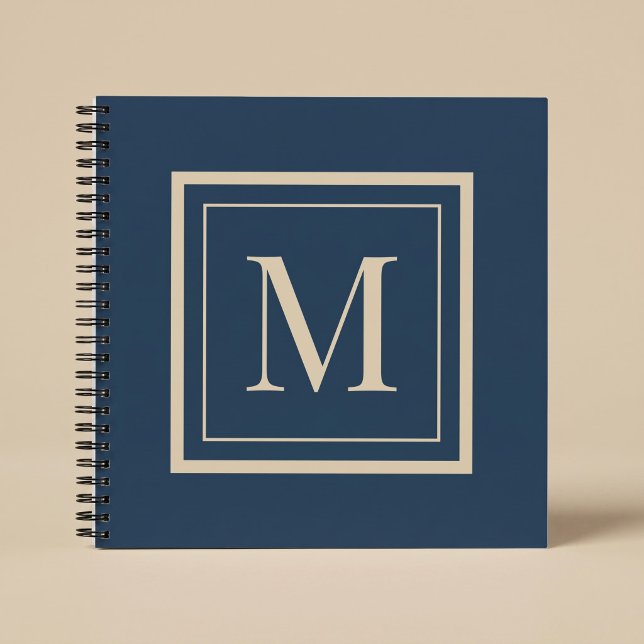 Custom Blue & Vanilla Framed Monogram Notebook (Creator Uploaded)