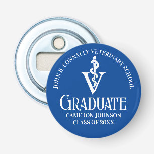 Custom Blue Veterinary School Graduation Party Bottle Opener