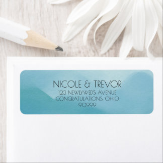 Custom Blue Watercolor Return Address