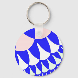 Custom Blue White Scales Keychain