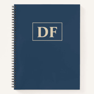 Custom Blue With Vanilla Initials Notebook