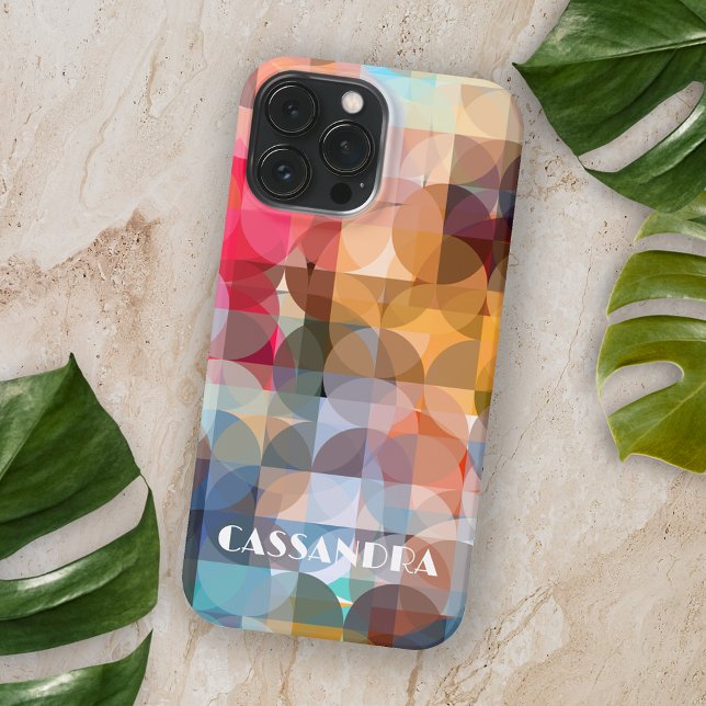 Custom Blue Yellow Orange Pink Purple Art Pattern iPhone Case (Creator Uploaded)