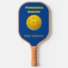 Custom Blue Yellow Pickleball Fanatic Paddle