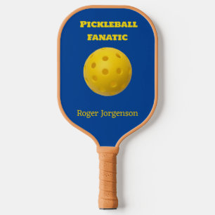 Custom Blue Yellow Pickleball Fanatic  Paddle