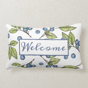 Custom Blueberries Welcome Lumbar P Lumbar Pillow