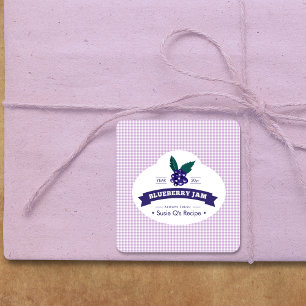 Custom•Blueberry Jam DIY Canning Square Sticker