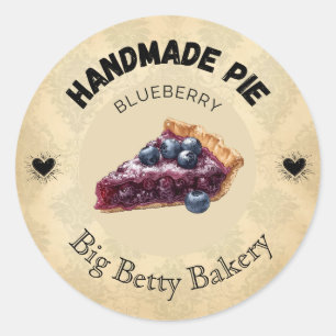 Custom Blueberry Pie Labels   Personalized Bakery 