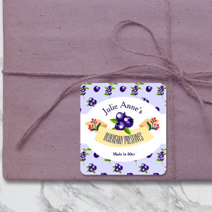 Custom•Blueberry Preserves DIY Canning Square Sticker