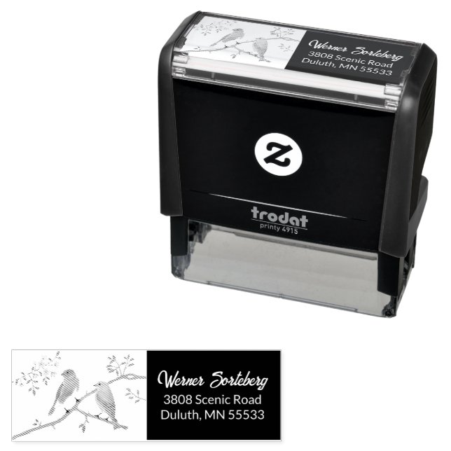 Custom Bluebirds Self-Ink Stamp (In Situ)