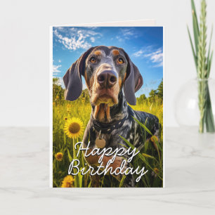 Custom Bluetick Coonhound Birthday Card