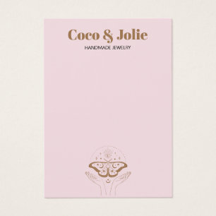 Custom Blush Pink Boho Logo Earring Display Card