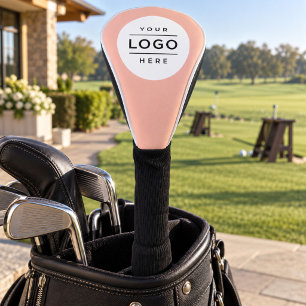Custom Blush Pink Business Logo Branded Driver Golf Head Cover