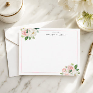 Custom Blush Pink Feminine Watercolor Floral Card