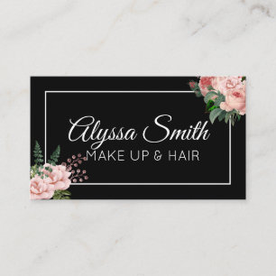 Custom Blush Pink Floral Bouquet Business Card