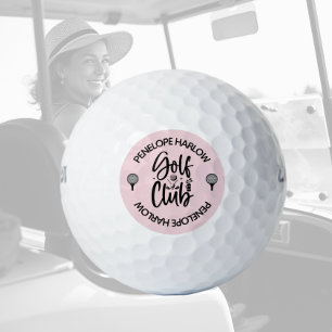 Custom Blush Pink Golf Club Name Balls