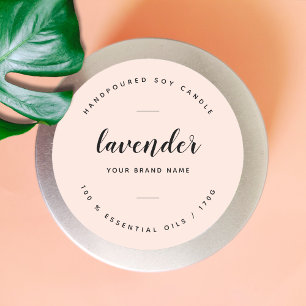 Custom blush pink packaging candle product label