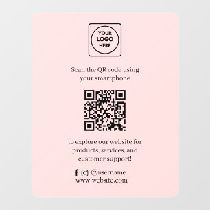 Custom Blush Pink QR   Feminine Business Display