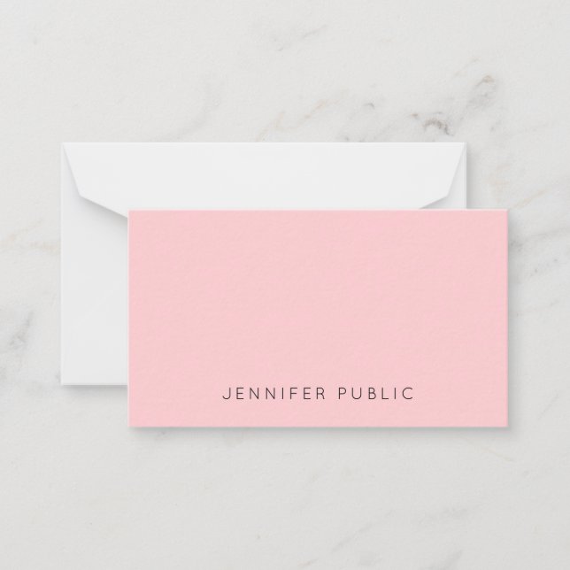 Custom Blush Pink Simple Template Modern Monogram (Front)