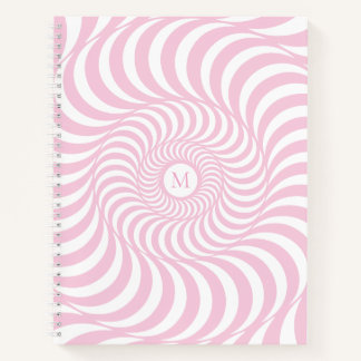 Custom Blush Pink Spiral Monogram Notebook