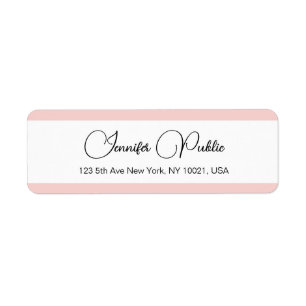 Custom Blush Pink Typography Name Return Address