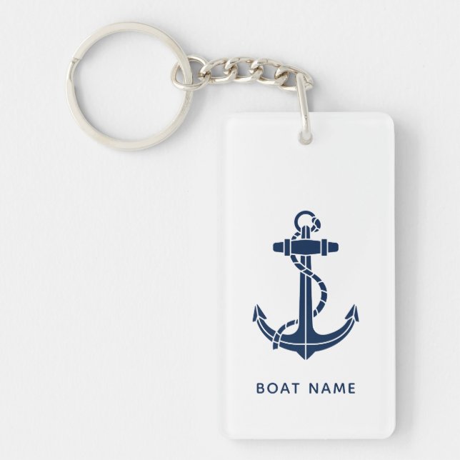 Custom Boat Anchor Cruise Trip Key Ring (Front)