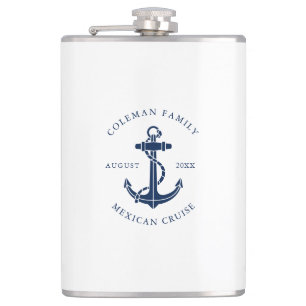 Custom Boat Anchor Family Trip Swag Hip Flask