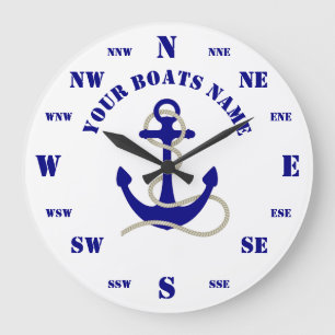 Custom boat anchor large clock