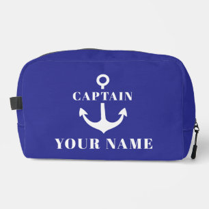 Custom Boat Captain Anchor Blue Dopp Kit
