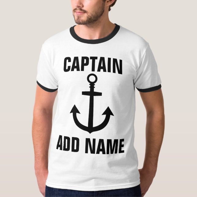 Custom Boat Captain Name Anchor Tee (Front)