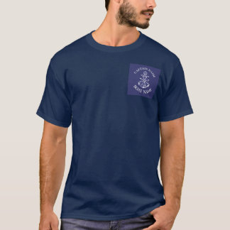 Custom boat captain name navy sailor t-shirt