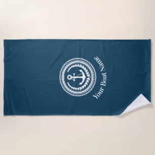 Custom Boat Name Anchor Beach Towel