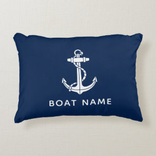 Custom Boat Name Anchor Minimalist Modern Decorative Cushion