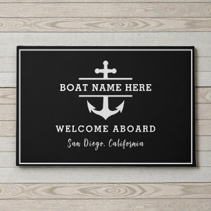 Custom Boat Name Anchor Nautical Welcome Doormat