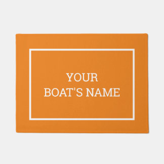 Custom boat name dock mat orange