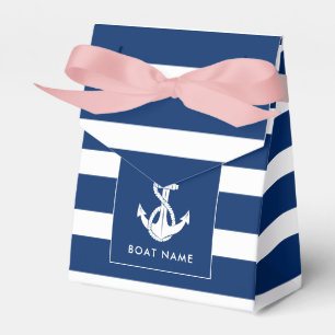 Custom Boat Name Nautical Anchor Coastal Wedding Favour Box